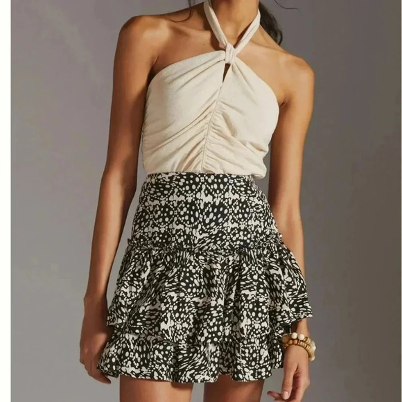 Maeve Black and White Mini Skirt - Picture 2 of 12